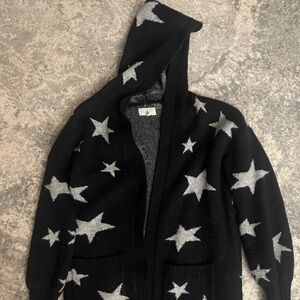 Lou & Grey black & Grey star cardigan sweater
